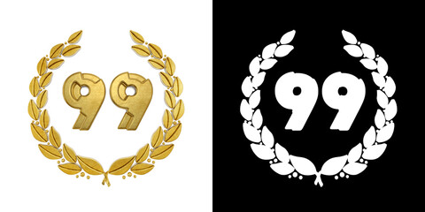 Gold number ninety-nine years celebration