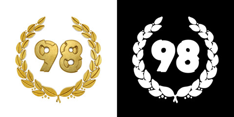 Gold number ninety-eight years celebration
