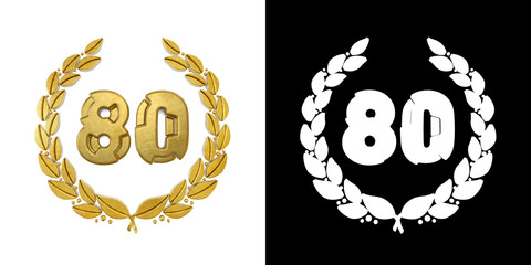 Gold number eighty years celebration