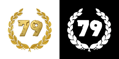 Gold number seventy-nine years celebration