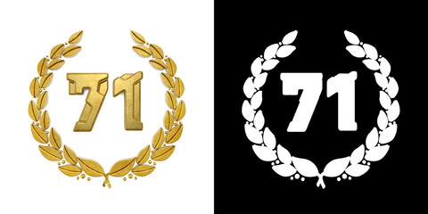Gold number seventy-one years celebration