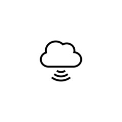 Cloud Wireless icon in black line style icon, style isolated on white background