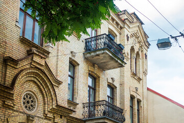 Antique building view in Vilnius, Lithuanian