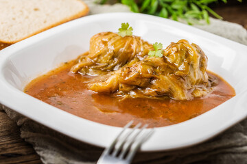 Stuffed cabbage roll.
