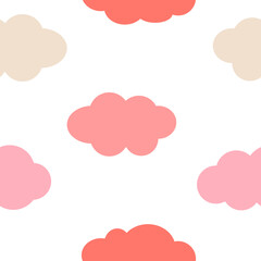 Seamless pattern pink clouds vector illustration
