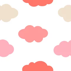 Möbelaufkleber Seamless pattern pink clouds vector illustration © Ирина Шишкова