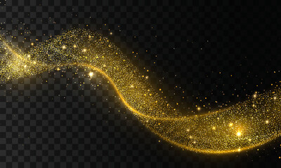 Gold glitter wave