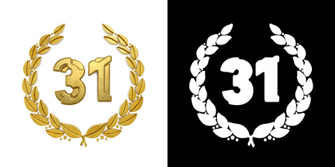 Gold number thirty-one years celebration
