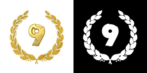 Gold number nine years celebration