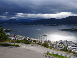 A view above Alesund in the beginning of September 2020.