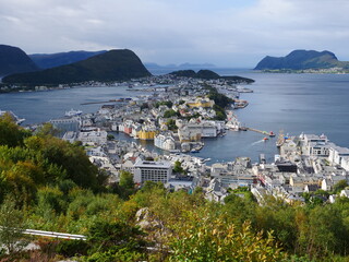 A view above Alesund in the beginning of September 2020.