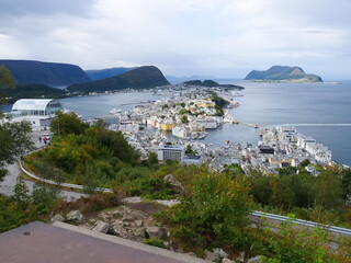 A view above Alesund in the beginning of September 2020.