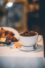 coffee beans and cup of coffee