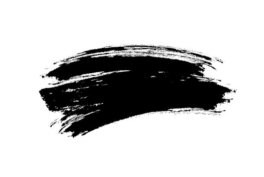 Mascara eyelashes brush stroke makeup isolated on white background. Vector black hand drawn lash scribble texture swatch for fashion cosmetic makeup design