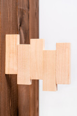 Abstract geometric wooden blocks. Business and design concept