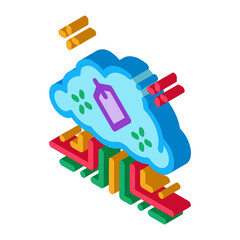 label in internet cloud icon vector. isometric label in internet cloud sign. color isolated symbol illustration