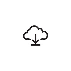 Cloud Download line icon vector