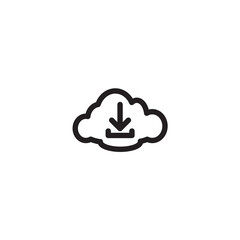 Cloud Download line icon vector