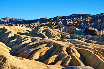 Zabriski Point Mudstones form Badlands Death Valley National Park
