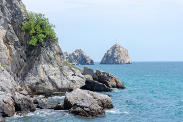 Fototapeta na wymiar Rocks in Gurzuf, Chekhov Bay