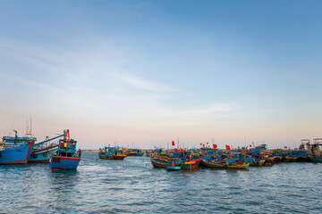 Fototapeta na wymiar Song Dinh river in Lagi harbour Vietnam