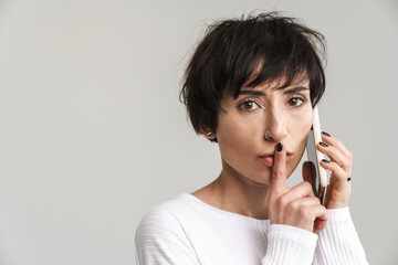 Portrait of an attractive short brunette haired woman