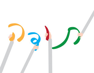 Hand Holding Hebrew Letters and Create the Word Thank you. Translation - Thank you