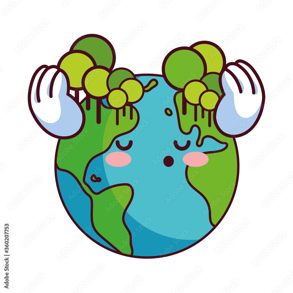 Poster earth globe happy for preservation nature