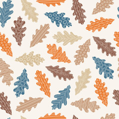 seamless pattern with autumn leaves