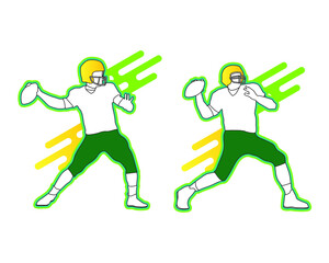 Football player silhouette vector set design sports