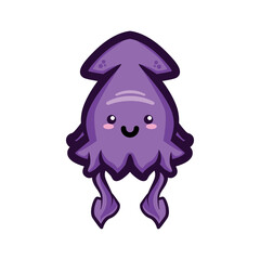 SQUID CUTE CHARACTER ILLUSTRATION FOR KIDS