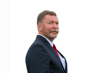 businessman with beard isolated on white background. 