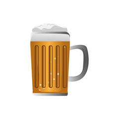 Beer glass illustration design vector template isolated on white background