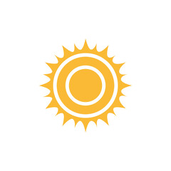 Sun summer icon. Vector illustration isolated on white background.
