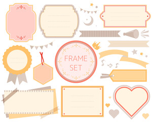 タグ　フレーム　枠　付箋　リボン　ふきだし　見出し　旗　メガホン　王冠