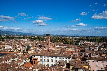 Naklejka premium Lucca Tuscany Toskana, City skyline Panorama