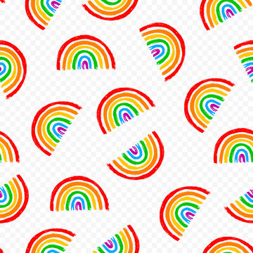 Seamless Pattern With LGBT Vector Rainbow