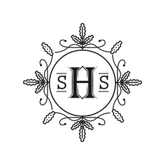 Initial letter SHS retro logo design template for business company and brand identity