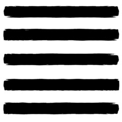 Grunge Paint Roller . Vector brush Stroke . Distressed banner . Black stripes isolated. paintbrush collection . Modern Textured shape . Dry border in Black . Bulge lines