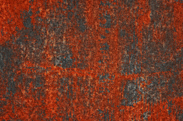 Burnt rusted sheet metal with scratch in the middle