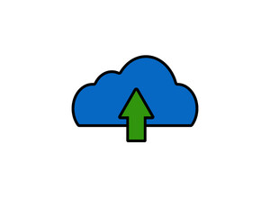 Cloud sync arrow line icon. Backup and restore data cloud storage sign for mobile concept and web design, cloud upload and download arrows.