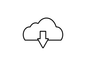 Cloud sync arrow line icon. Backup and restore data cloud storage sign for mobile concept and web design, cloud upload and download arrows.