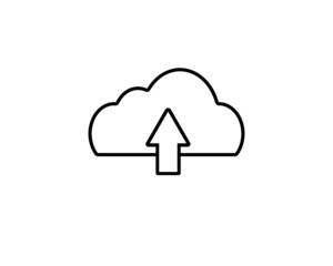Cloud sync arrow line icon. Backup and restore data cloud storage sign for mobile concept and web design, cloud upload and download arrows.
