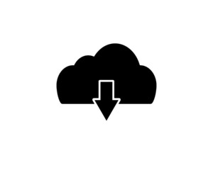Cloud sync arrow line icon. Backup and restore data cloud storage sign for mobile concept and web design, cloud upload and download arrows.
