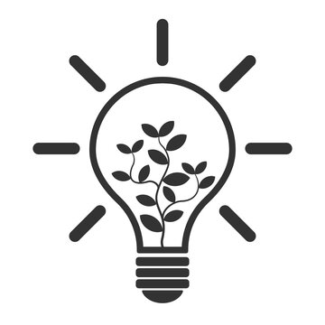 recommend clip art: Ecological energy icon. Creative lamp, light bulb nature, plant in the bulb.