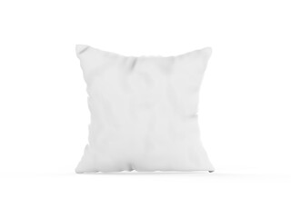 Blank pillow mockup template on isolated white background, empty cushion for your design, 3d illustration