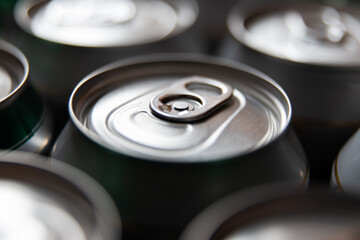 Fototapeta na wymiar Aluminum beverage cans