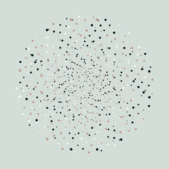 Distress vortexes texture, round shape, random dots texture, spiral dotted pattern 