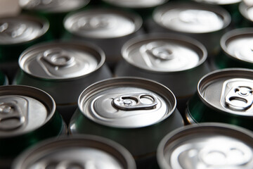 Fototapeta na wymiar Aluminum beverage cans