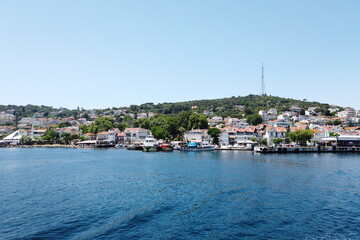 Fototapeta na wymiar Kinaliada view from ferry ship